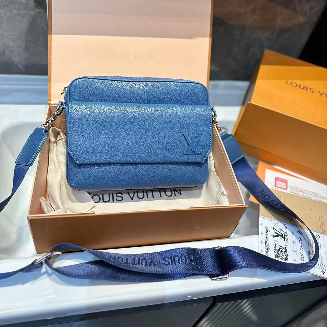 Coffret cadeau de créateur sélectionné pour hommes, sac messager simple à bandoulière inclinée