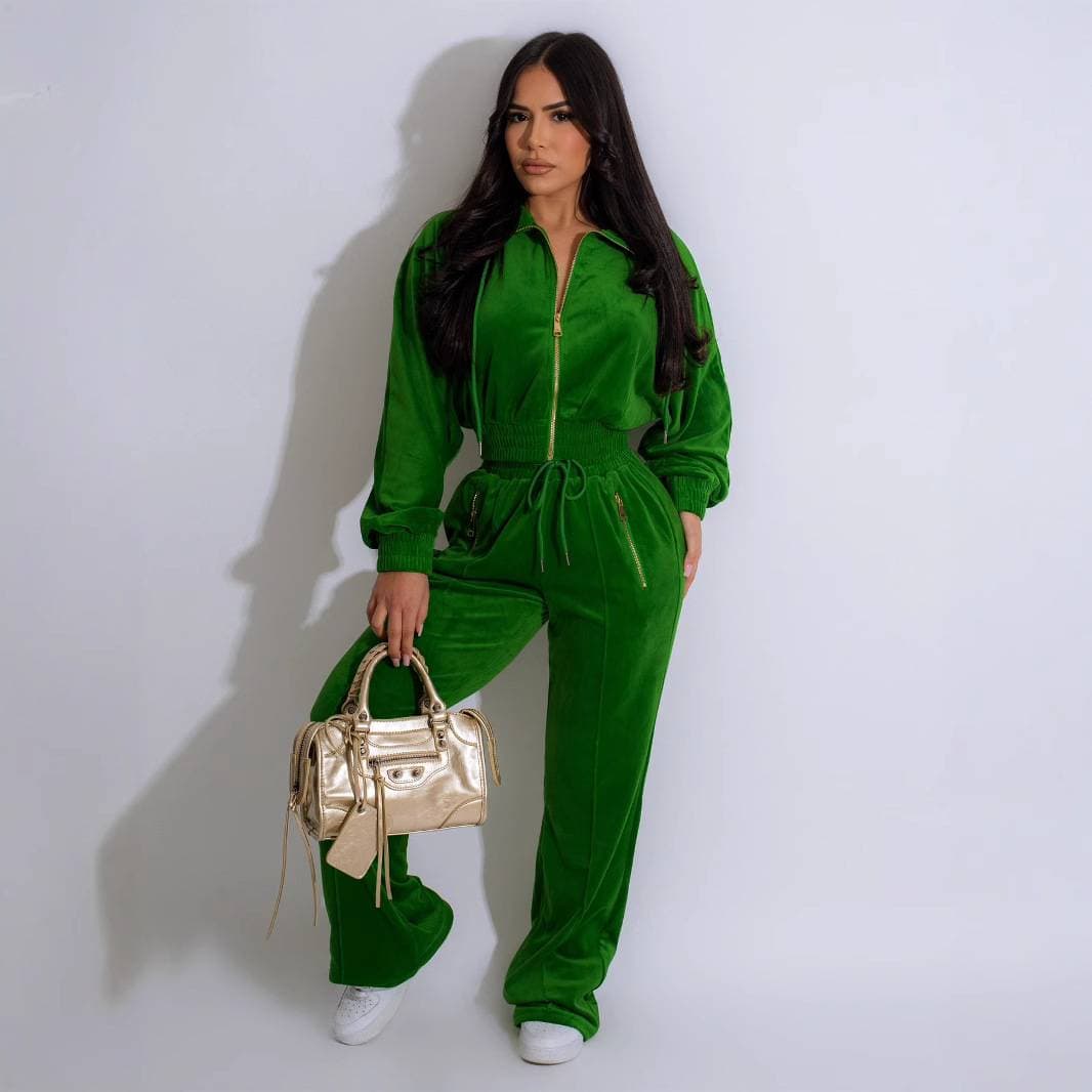 Women's Clothing Women's Suits Winter Fashion Leisure Long Sleeved Trousers Women's Sweater Two Piece Suit