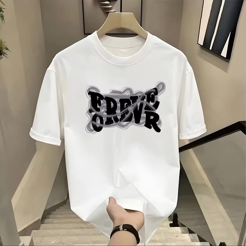 Men's Clothing Men's short-sleeved T-shirt 2024 Summer new men's fashion casual style cotton round neck printed short-sleeved T-shirt