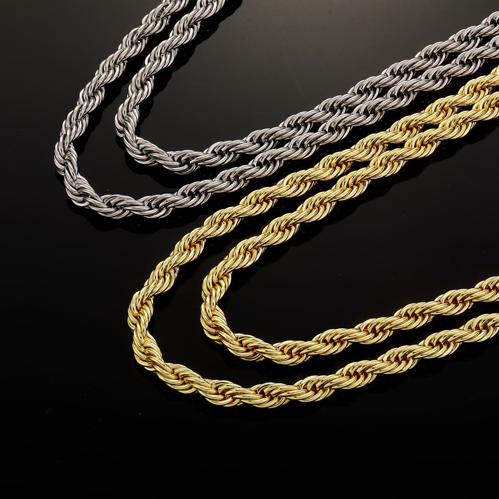 Men's Stainless Steel Twist Chain Bracelet – Titanium Coated Rope Design Hip Hop Jewelry Fashion Trends Hot-selling