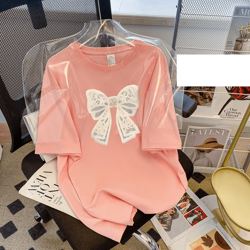 Women's summer new large size women's casual loose short-sleeved tops