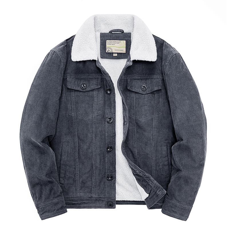 Men's Clothing Winter New Corduroy Plus Velvet Thick Warm Jacket Stand Collar Casual Men's Youth Coat Tops 2116