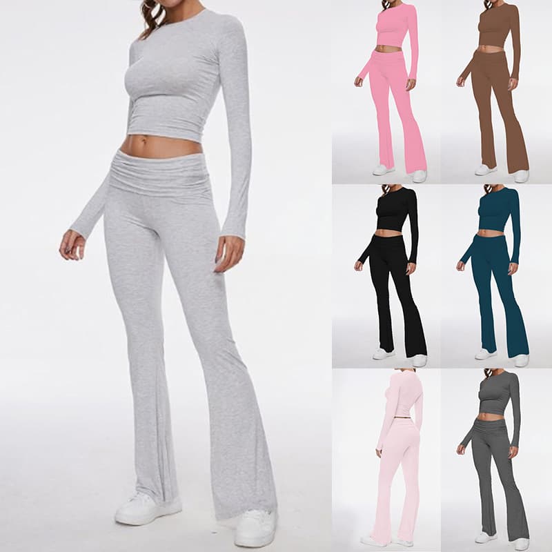 Women's Clothing Round Neck Two Piece Suit