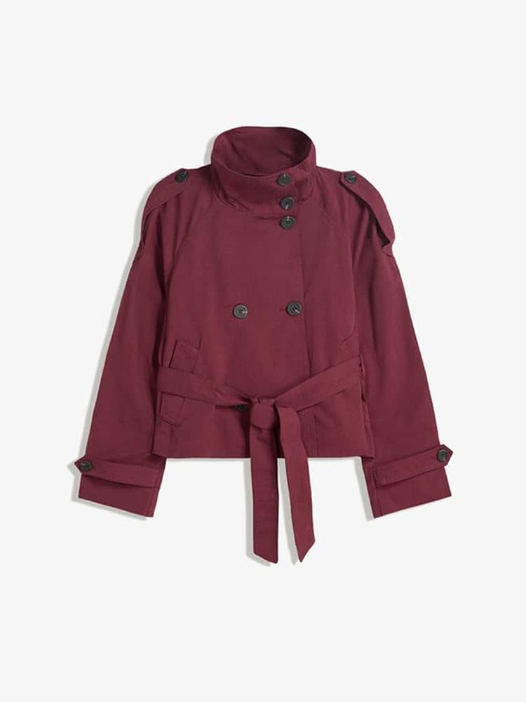 Veste coupe-vent courte rétro à double boutonnage pour femme, manches longues polyvalentes, neuve