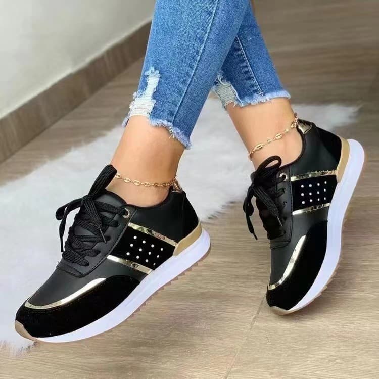 large Size Sports And Casual Shoes Thick-soled Casual Shoes Lace-up Sports Shoes For Women In Stock