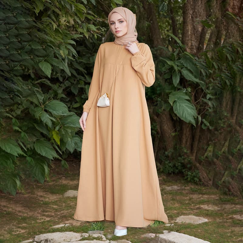 Women's Clothing Muslim Middle Eastern Arabian Long Sleeved Abaya Temperament Dress Southeast Asian Clothing Modest Dress