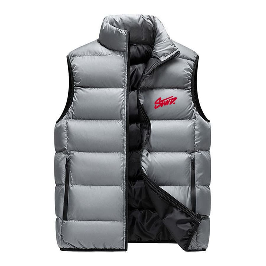 Gilet matelassé imprimé pour homme, veste d'hiver épaisse sans manches, coupe-vent et décontractée