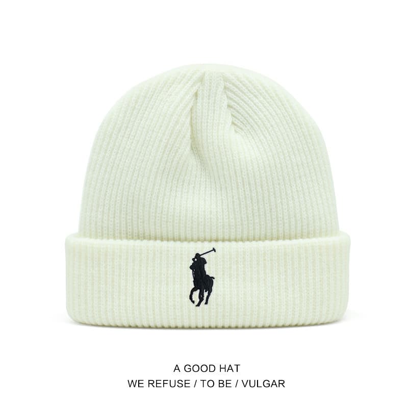 Bonnets en maille Polo pour hommes et femmes, bonnets d'automne et d'hiver, chapeaux chauds et protecteurs contre le froid, chapeaux simples et élé