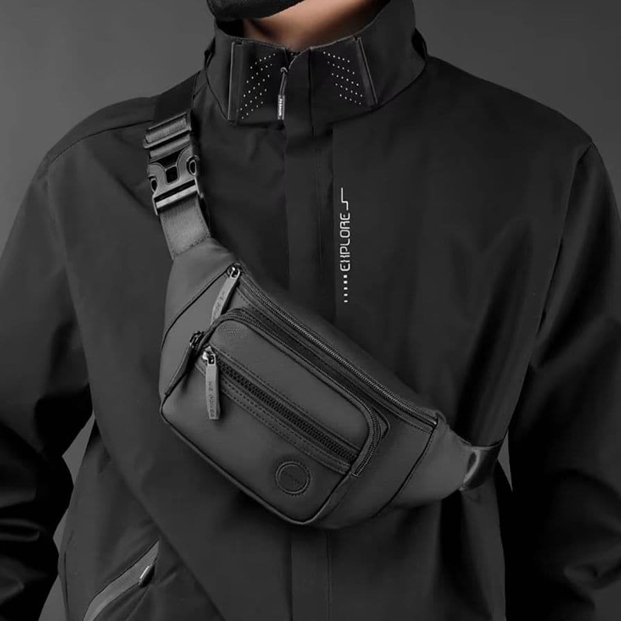 Men Waist Belt Bag Fanny Pack Multi-pocket Motorcycle Rider Outdoor Sports Climb Casual Nylon Male Sling Chest Bum Hip