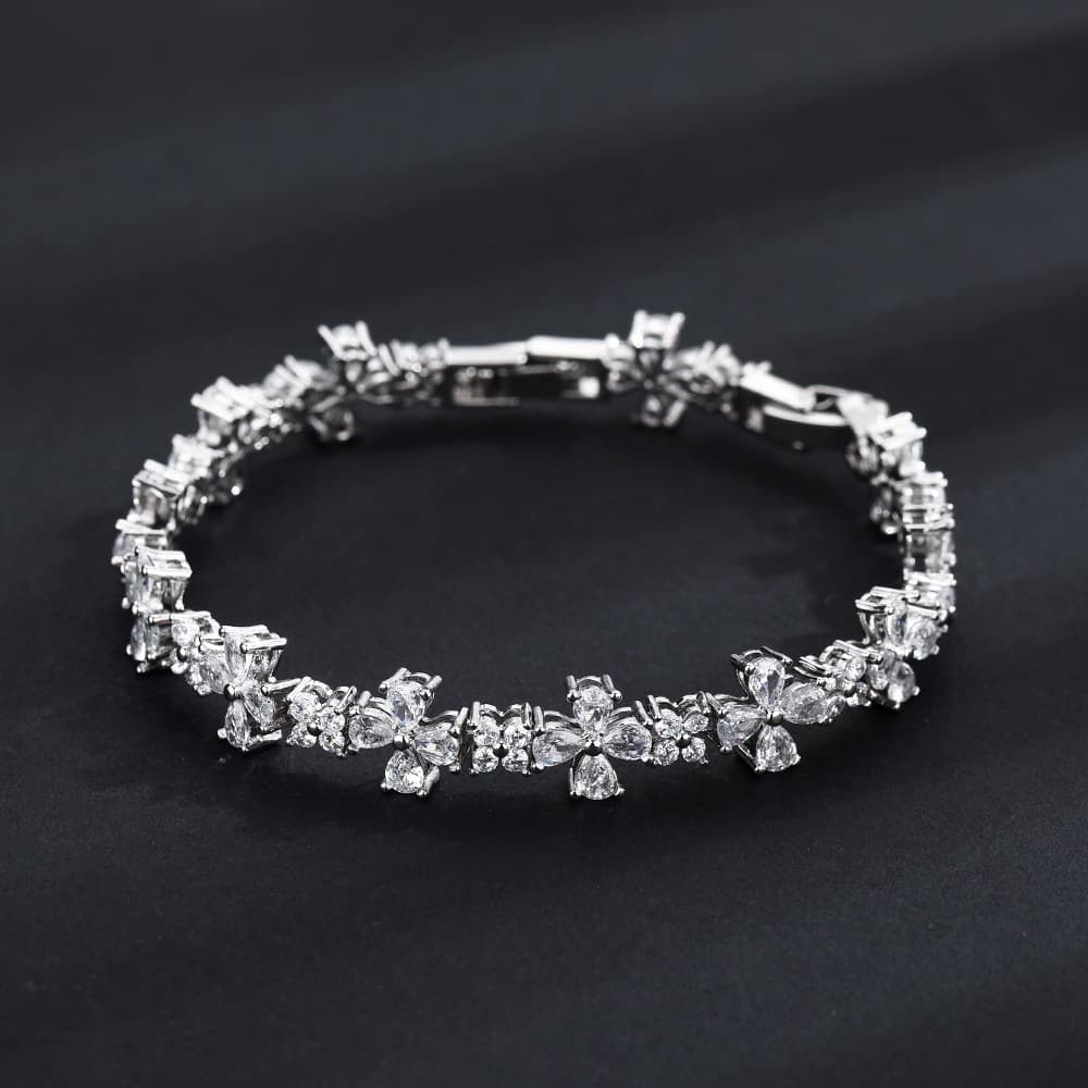 Full Diamond Cross Bracelet Hip-Hop Trend Unisex Niche Zircon Inlaid Adjustable Tennis Chain