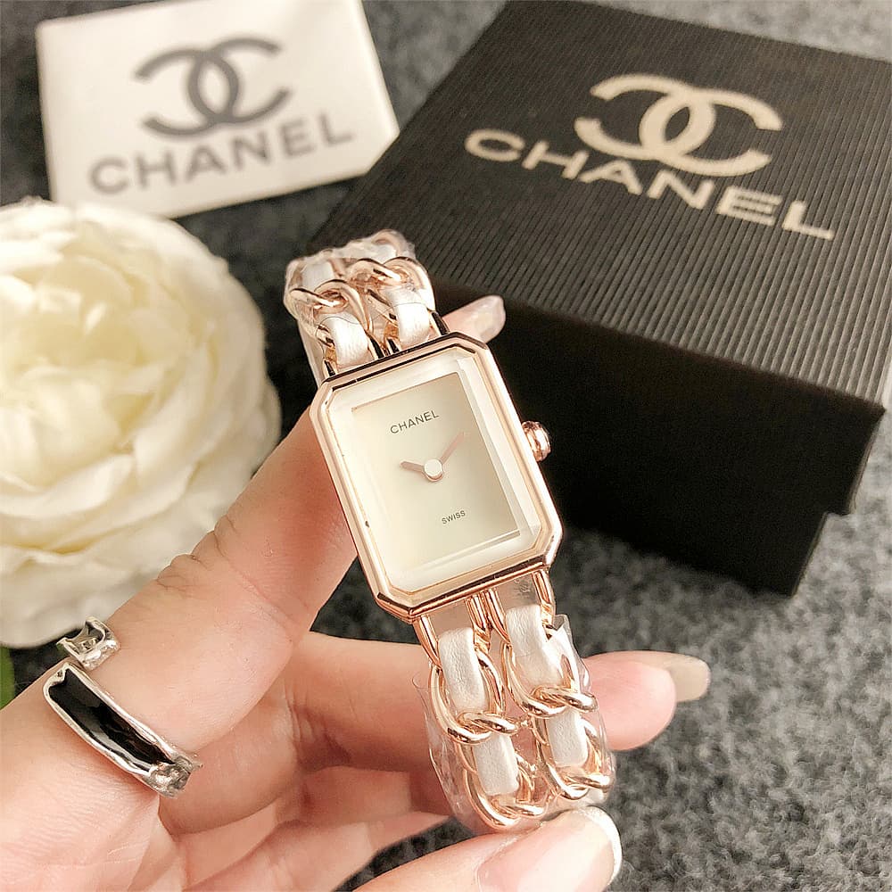 Montre femme simple, élégante et tendance, à quartz, avec chaîne