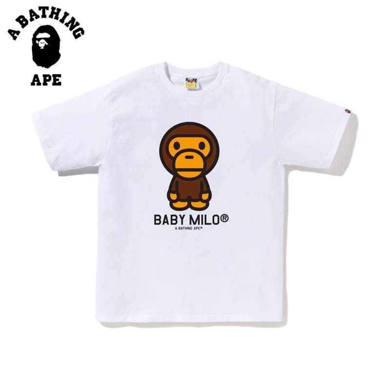 T-shirt à manches courtes pour homme avec imprimé singe de dessin animé A BATHING APE