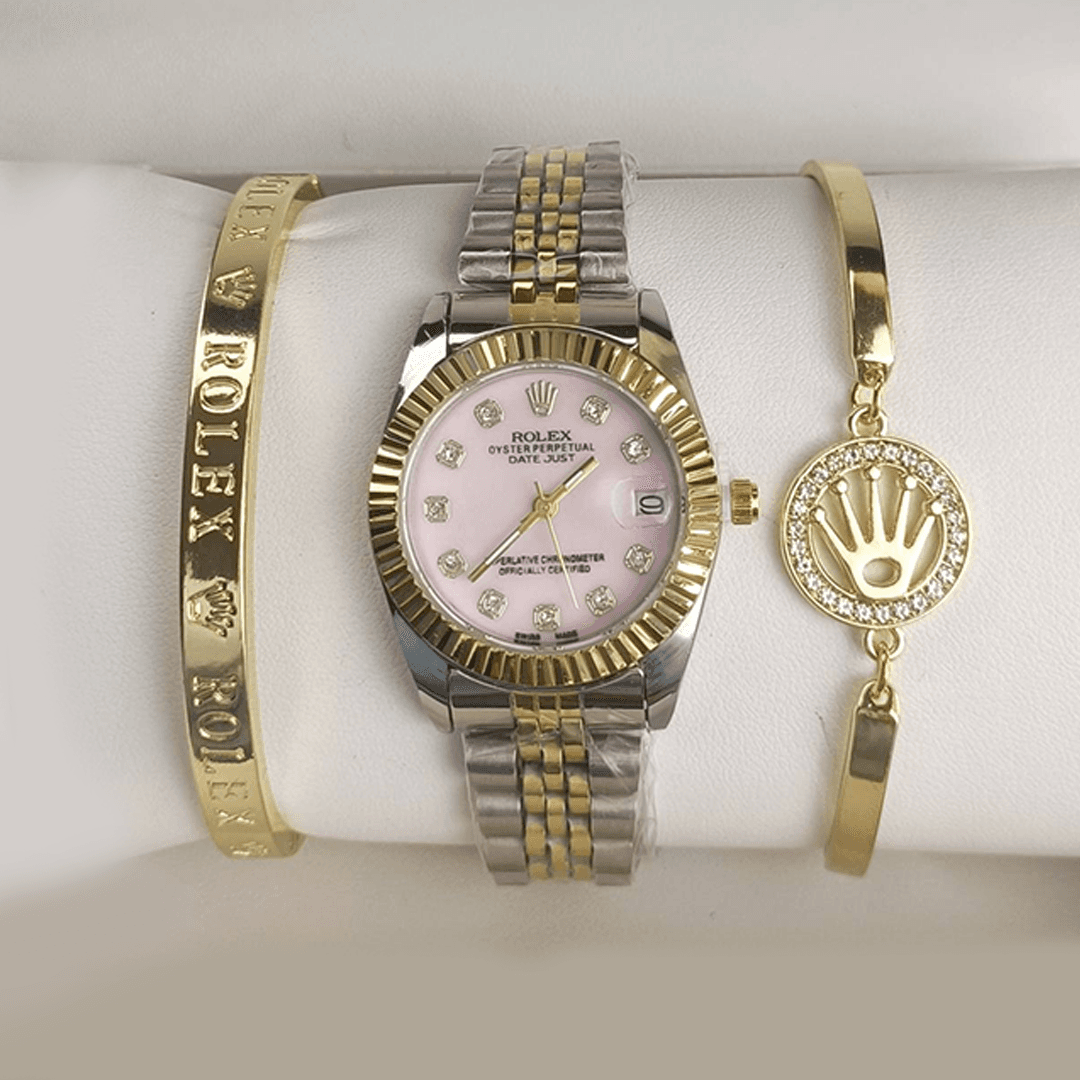 Swiss Classic Light Marque de luxe Tendance Designer Cadran Élégant Bracelet en acier Mouvement à quartz Coffret de montre (comprend 3 pièces)