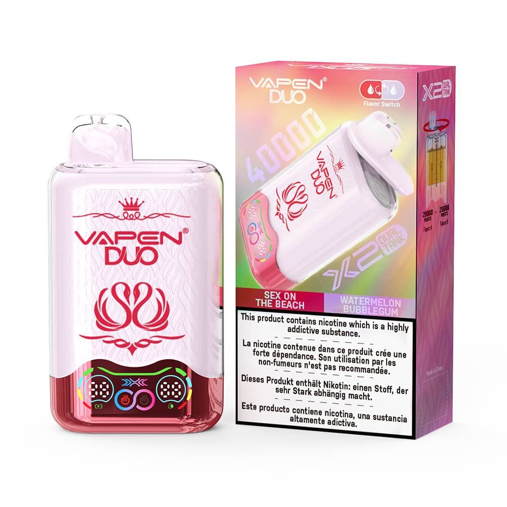 1 Vapen Duo 2 en 1, double réservoir, 40 000 bouffées, jetable, saveur citron vert Razz, chicha électronique Big Puff 50 000 bouffées, Nikotins
