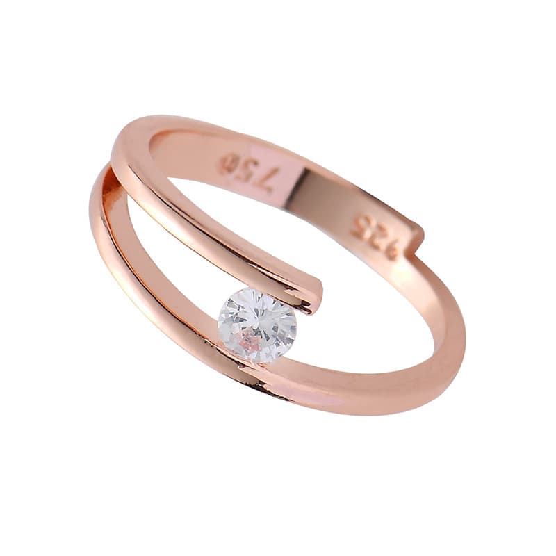 Wish Explosive Accessories Rose Gold Silver Plated Couple Ring Simple Fashion Proposal Ring
