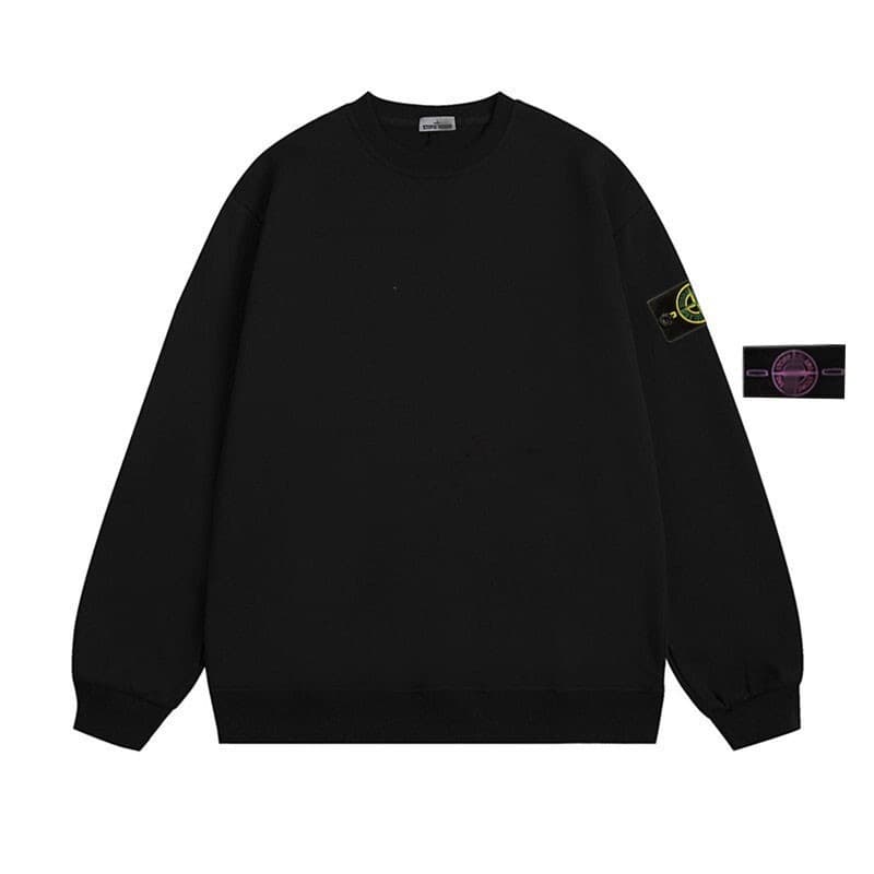 Pull Stone Ne à col rond et velours, sweat-shirt basique uni à manches longues, style automne-hiver, polyvalent, pour hommes et femmes.