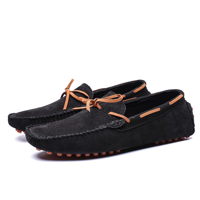 Men's plus-size casual leather pig bean shoes slip-on leather shoes for men
