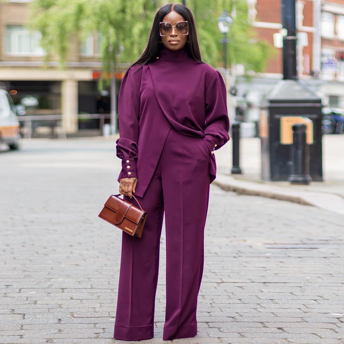 Women's Clothing Autumn and Winter Women's Turtleneck Irregular Split Long Sleeve Casual Two piece Set