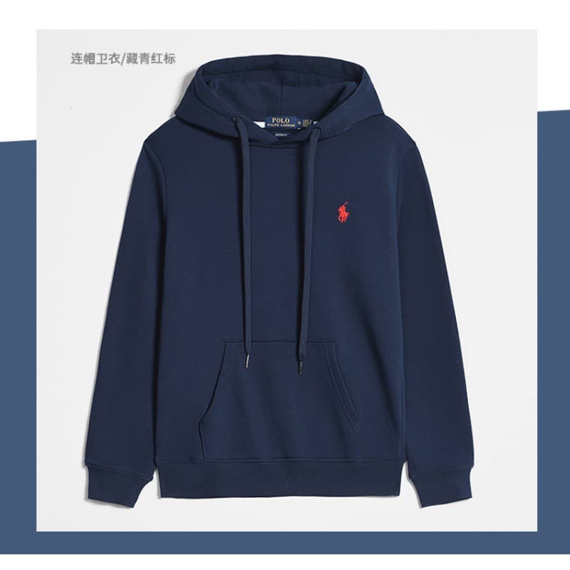 Sweat à capuche décontracté à fermeture éclair et logo poney brodé pour homme de la marque tendance Polo Paul de Laf RL