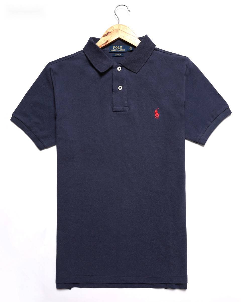 Polo RL Pony Logo pour homme, brodé, en coton uni, grande taille, manches courtes, coupe ample.