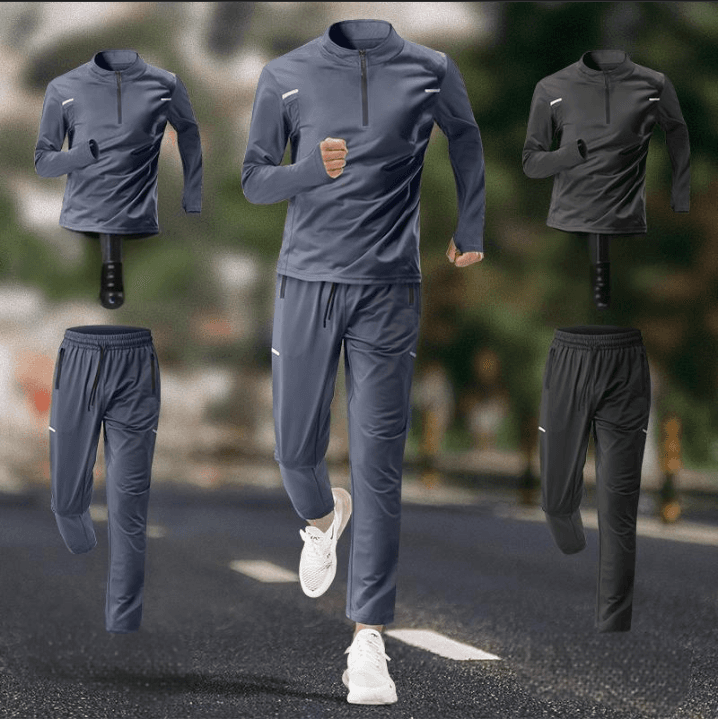 Men's Clothing running quick drying clothes long sleeved track and field sports training clothes autumn and winter morning running fitness clothes