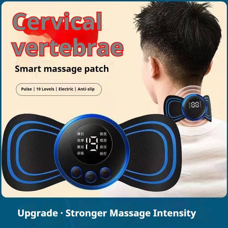 Multi-Position Rechargeable Massage Pad For Neck Back Leg Pain Relief - Portable USB-Powered Percussion Therapy Device With Adjustable Intensity