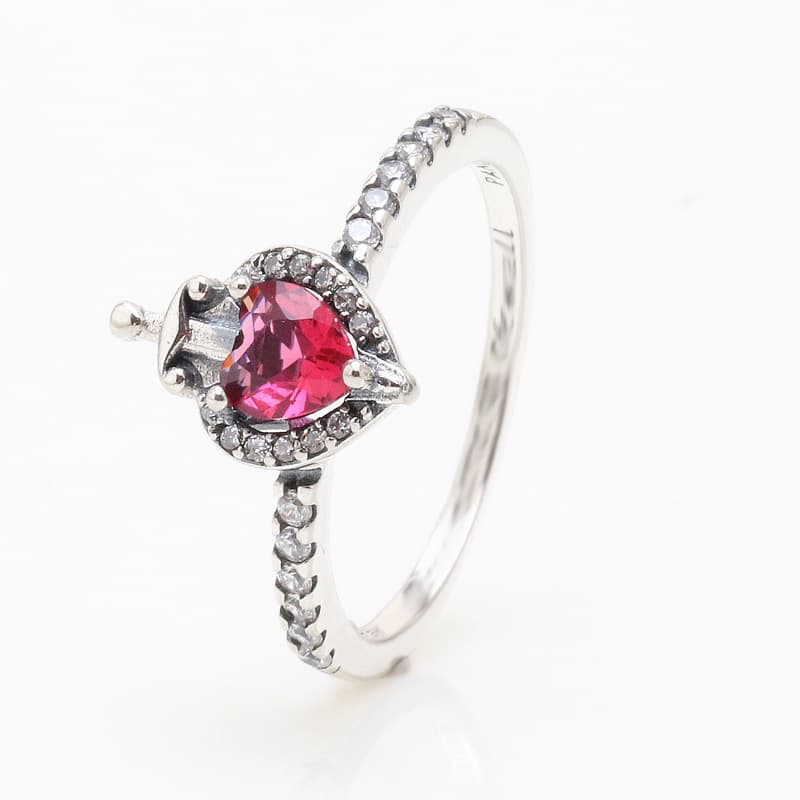Women's Jewelry White Copper Villain Series Evil Queen Ring Red Love Dagger Fashion Heart Shaped Love Ring Gift
