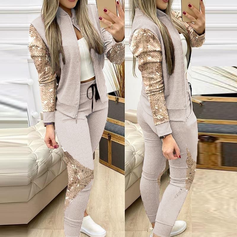 Women's Clothing Fashion Sequined Spring And Autumn Suit