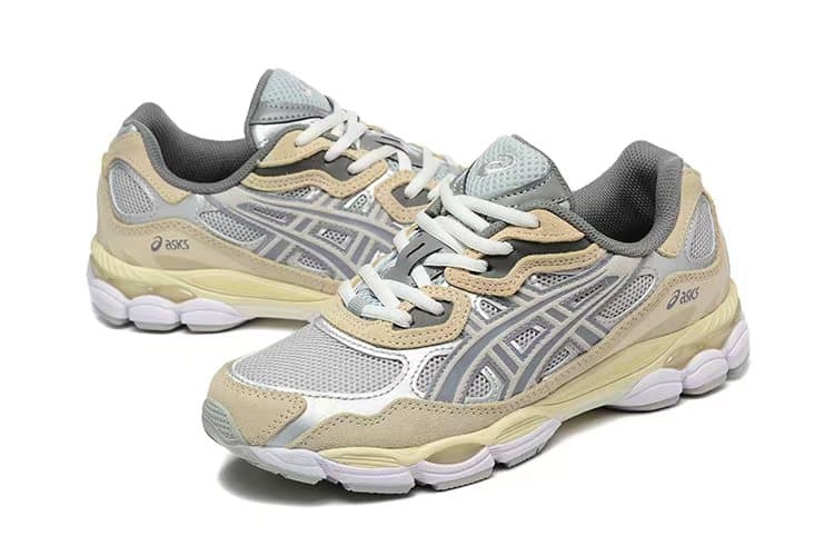 Chaussures de soutien de la voûte plantaire pour femmes, style rétro, amortissantes, bleu marine et beige, antidérapantes.
