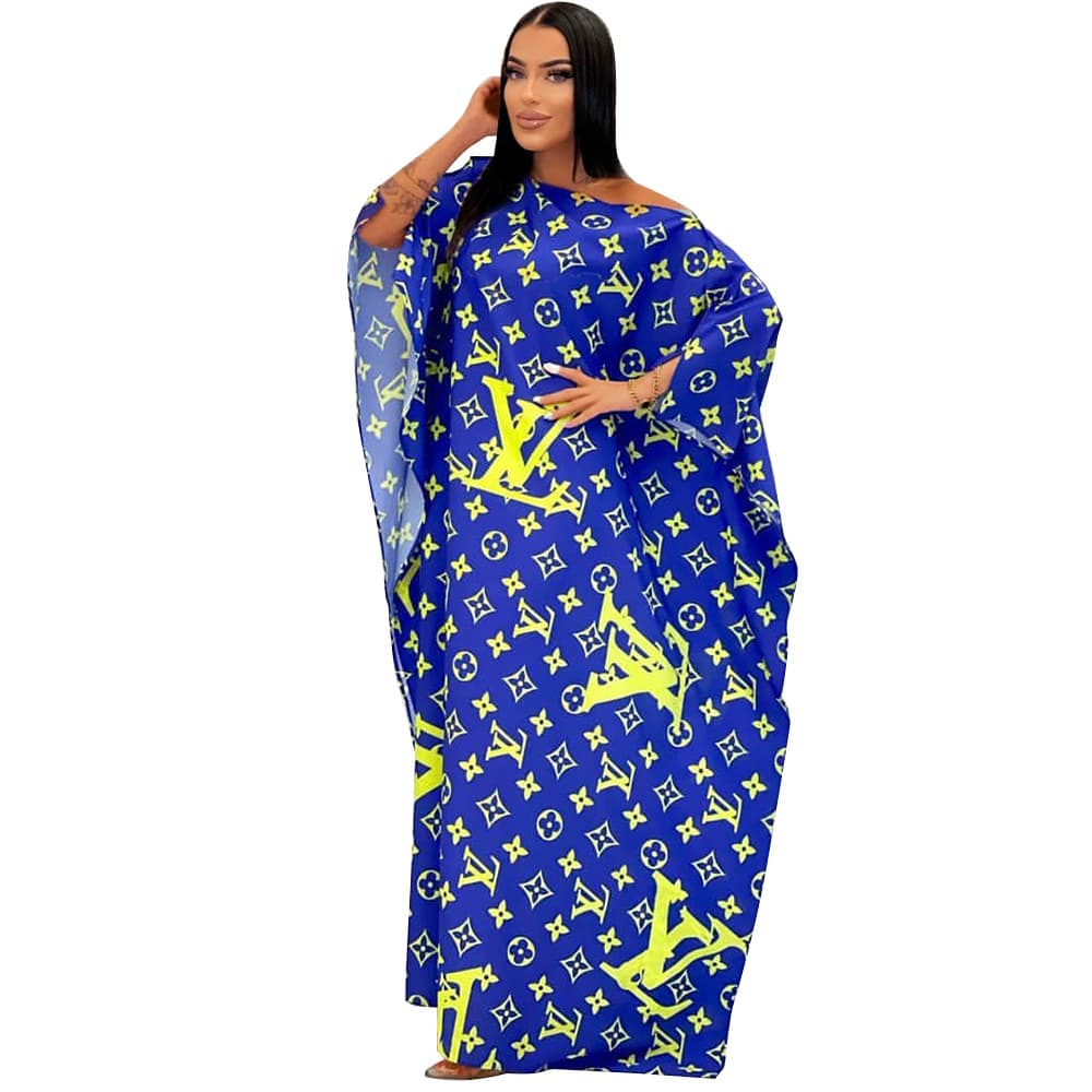 Robe ample imprimée à col rond pour femme