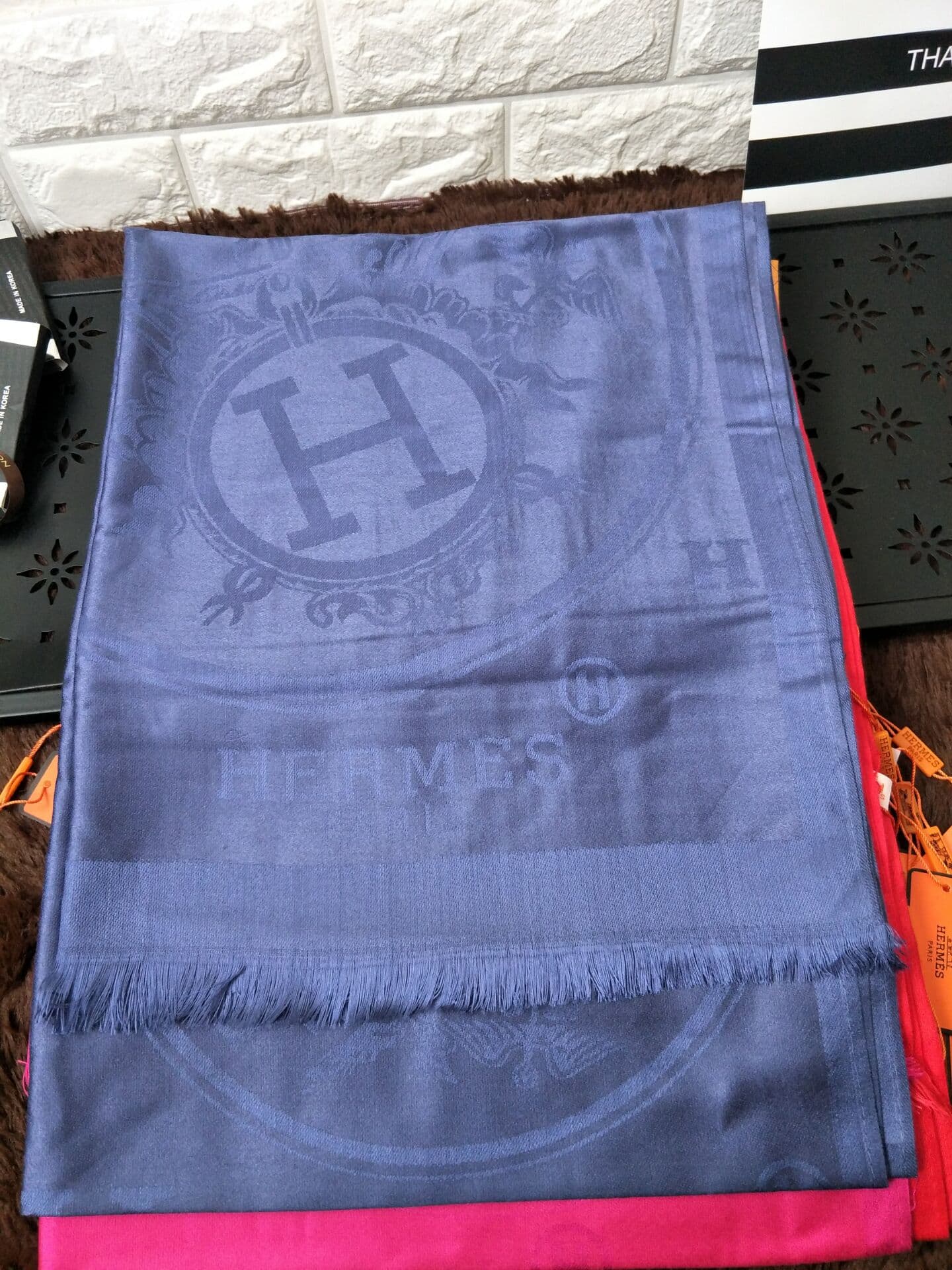 HERMES1 Hiver Men Écharpe En Cachemire Treillis Automne Et Hiver Épais Mode Chaud Sauvage Écharpe Châle