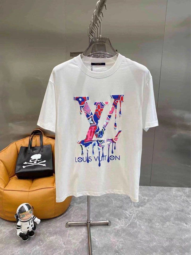T-shirts de marque de haute qualité, t-shirts tendance décontractés d'été pour la maison, t-shirts en pur coton amples, simples et polyvalents