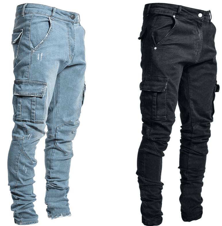 Men's Clothin 2025 New Pockets, Small Feet, Skinny Jeans, Men's One-Piece Replacement