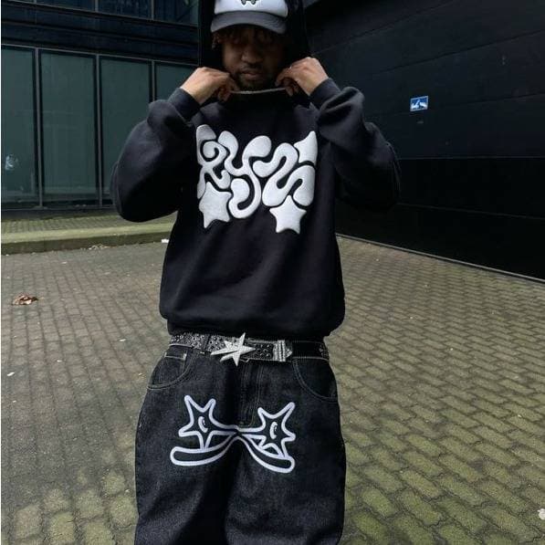 Y2K Streetwear Hoodie With Bold 3D Letter Print - Oversized Hip Hop Pullover For Men & Women (S-5XL)