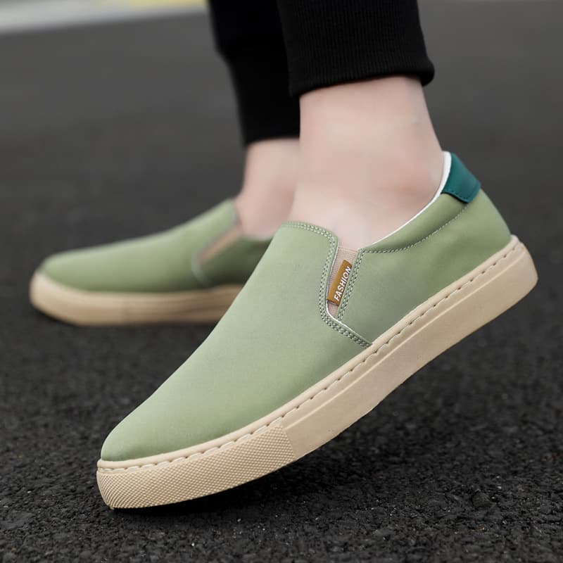 Multi Color Oversized Ice Silk Canvas Lazy Casual Board Shoes, Men's Cloth Shoes
