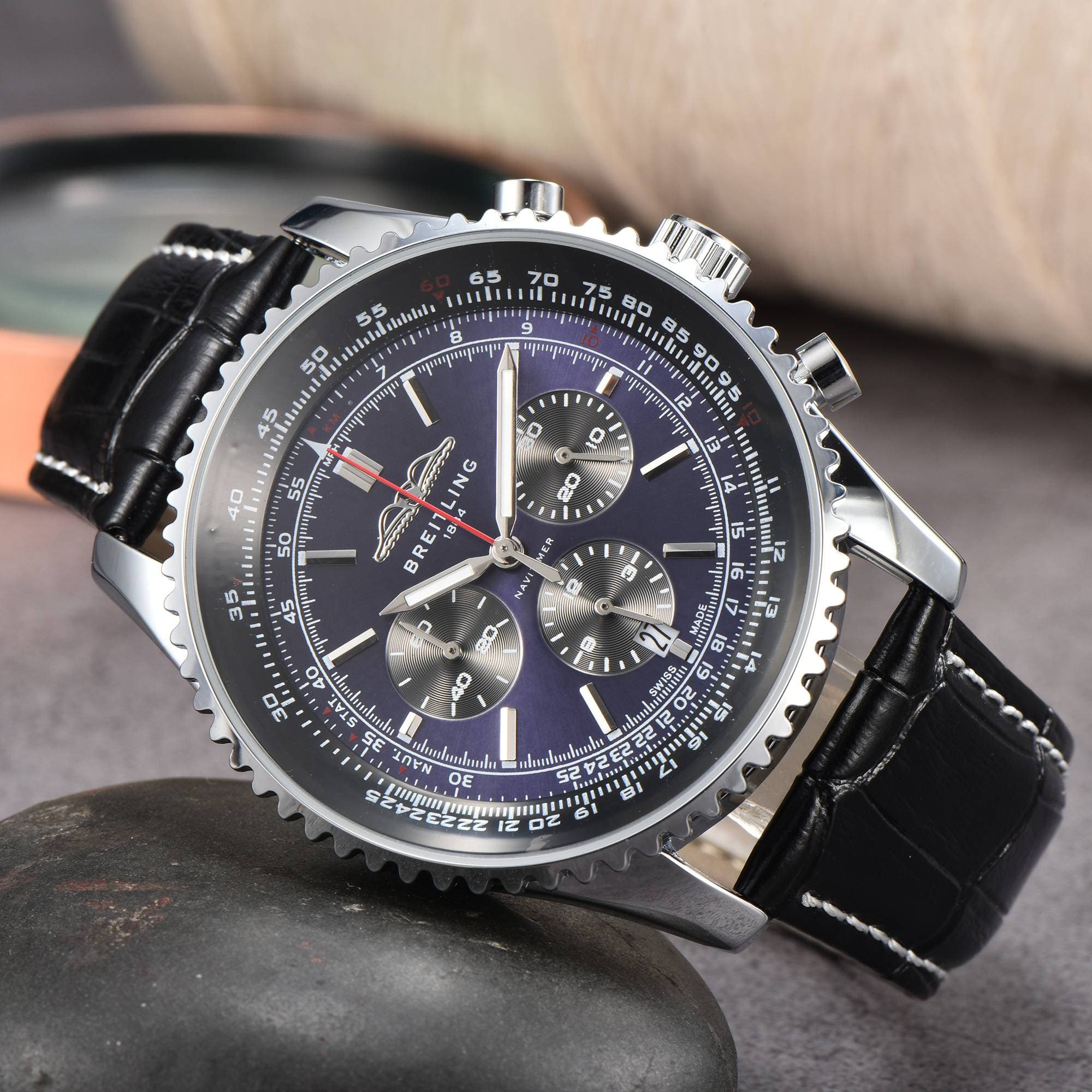 Chronographe d'aviation montre mécanique hommes cadran panda généreux mode modèles d'affaires classiques