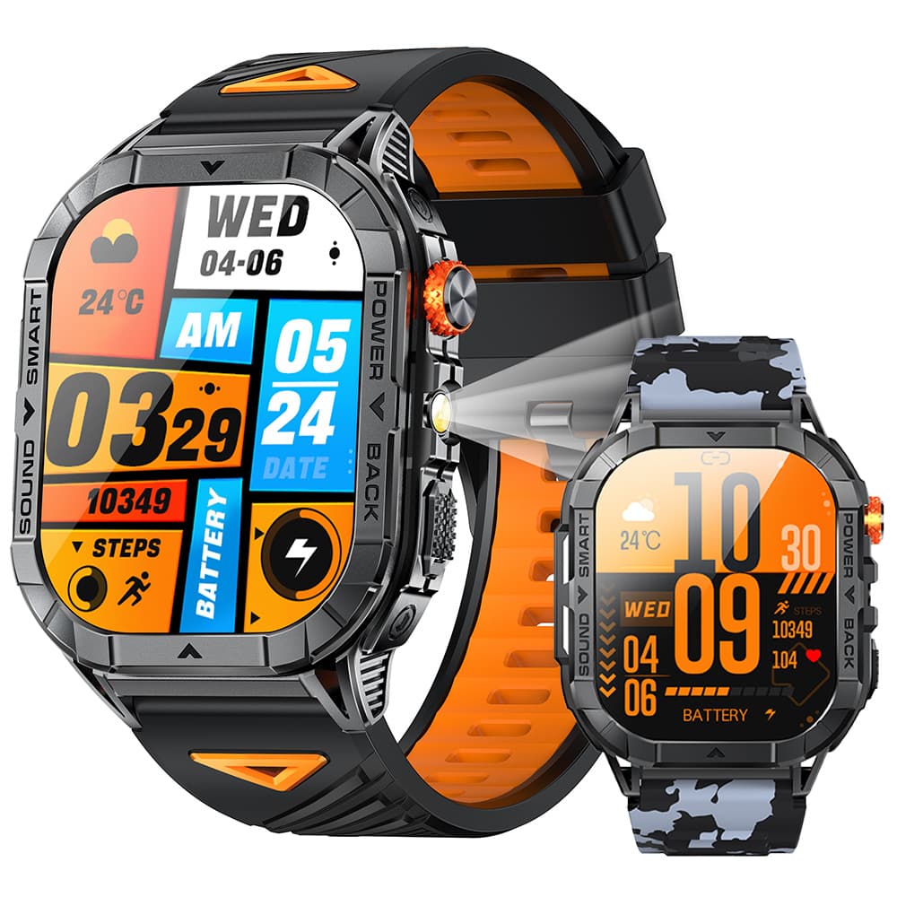 New K70A Smartwatch With Heart Rate Monitoring, Bluetooth Calling, Amoled HD Screen, Multiple Watch Faces, And Pedometer