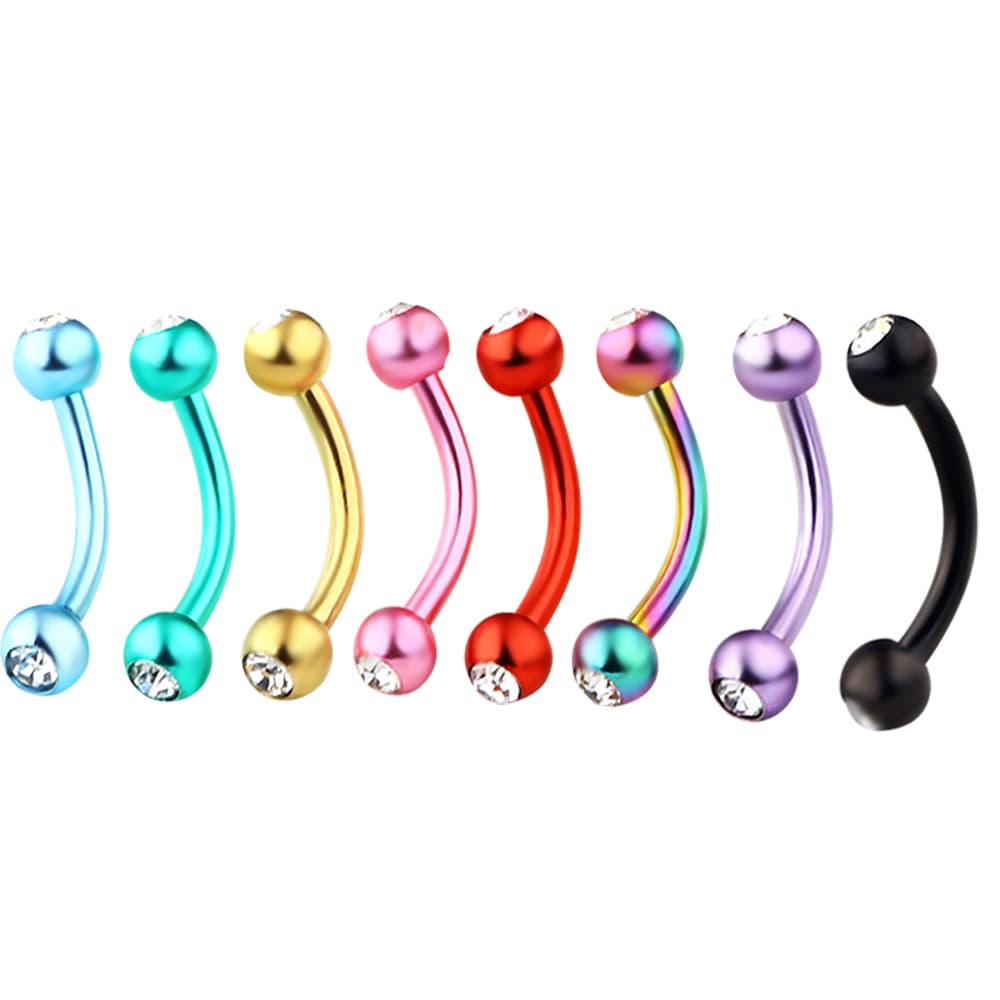 Bent Rod Round Ball With Drill Eyebrow Bone Ear Navel Lip Tongue Nose Stud BODY