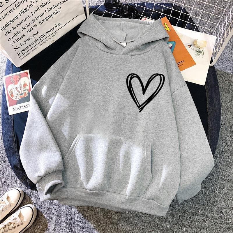 Women's Clothing 2024 autumn and winter new style hooded plus velvet sweater women's casual loose tops jacket couple wear hoodie