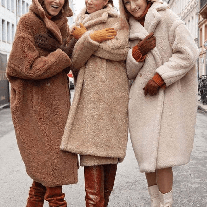 Women's Clothing Mid-length Large Windbreaker Lamb Wool Autumn And Winter New Loose Coat Solid Color Coat