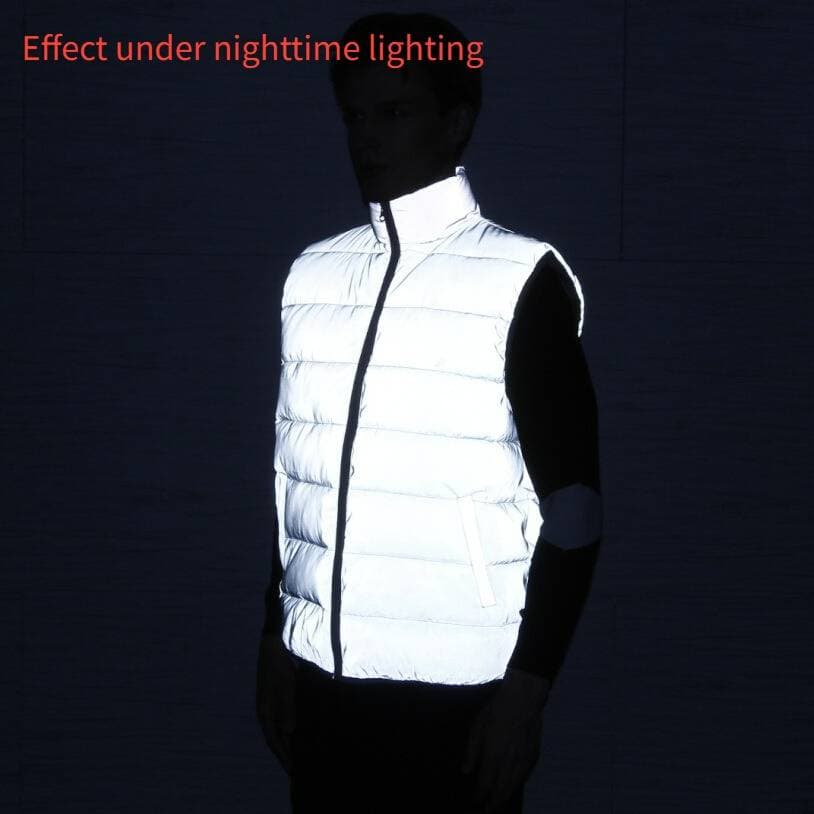 Men's Clothing Autumn And Winter Men And Women Reflective Silk Cotton Cotton Vest Couple Sports Cycling Night Running Warm Vest