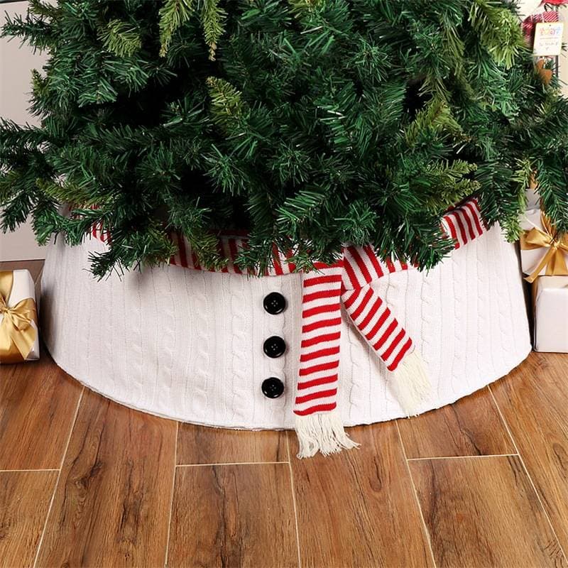 Christmas White Christmas top scarf Christmas tree skirt Christmas decorations Christmas tree foot guard Christmas tree skirt