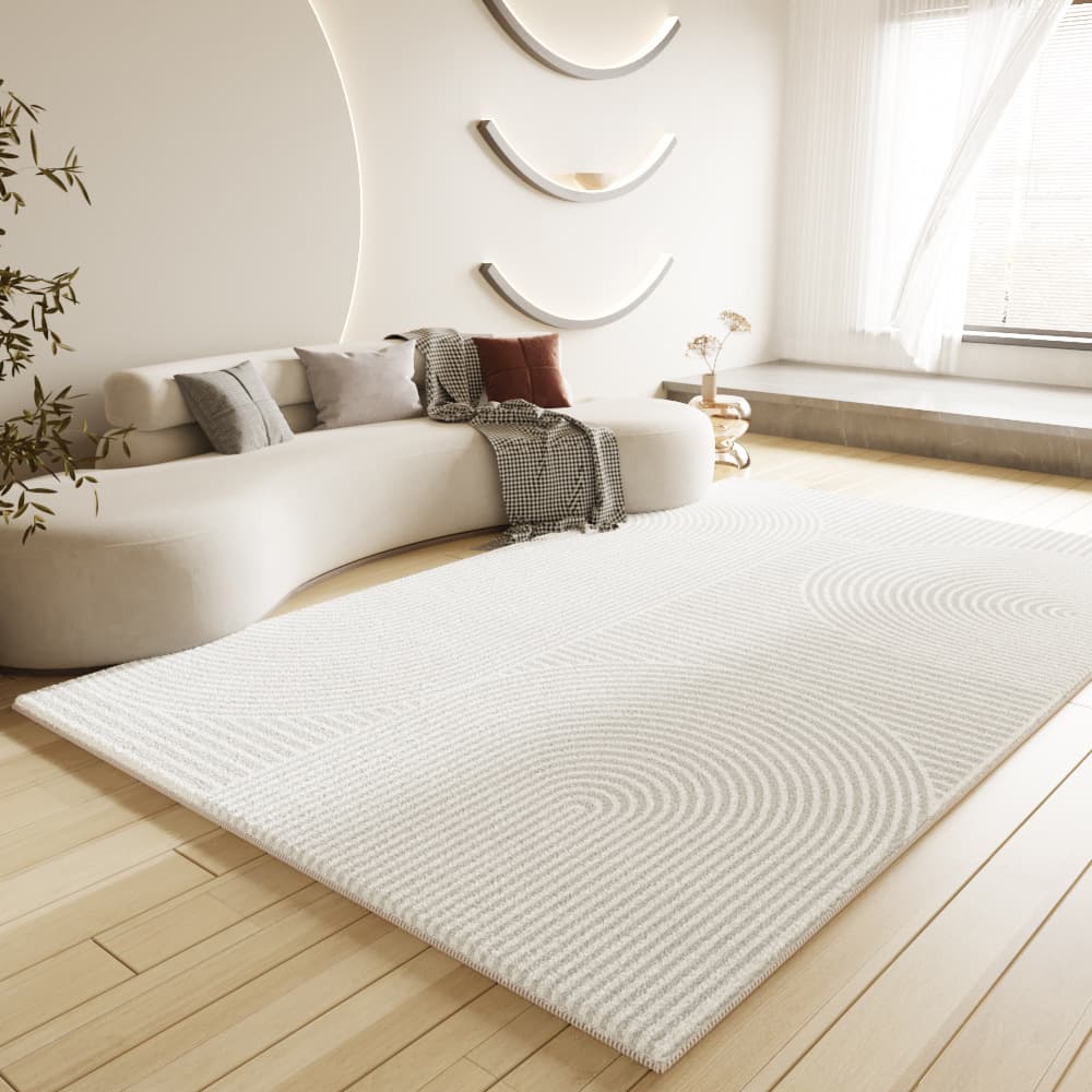Cream Simple Living Room Carpet 2024 Light Luxury Dirt-resistant Easy-care Non-slip Advanced Plush Sofa Carpet Floor Mat