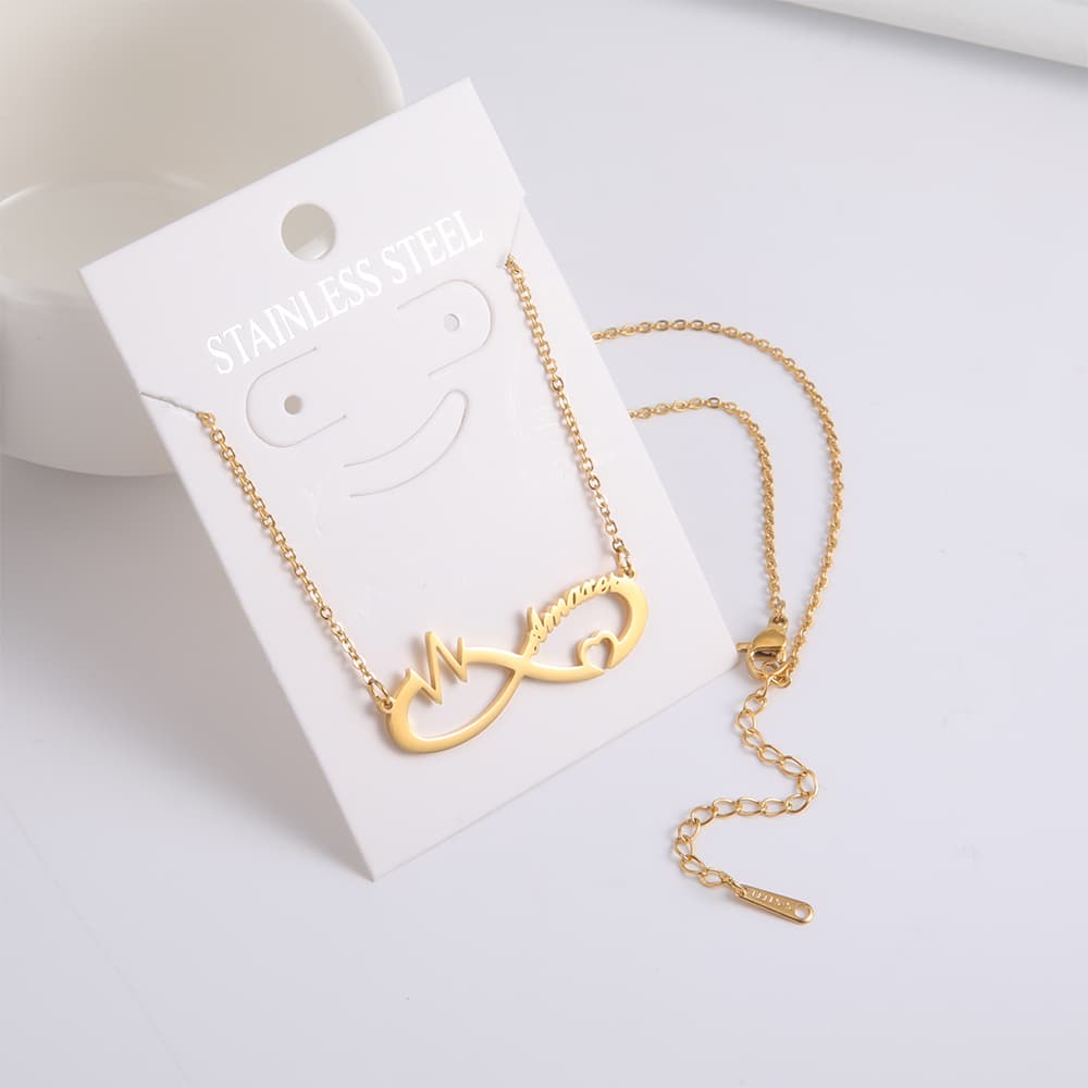 2025 New Arrivals Lemegeton Custom Name Necklace For Women Personalized Infinity Letter Heart Pendant Choker Stainless Steel Jewelry Girls