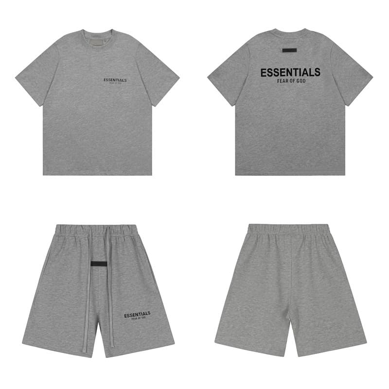 Ensemble de survêtement ESS Essential pour homme, composé d'un t-shirt et d'un short à lettres floquées, style américain (1977).