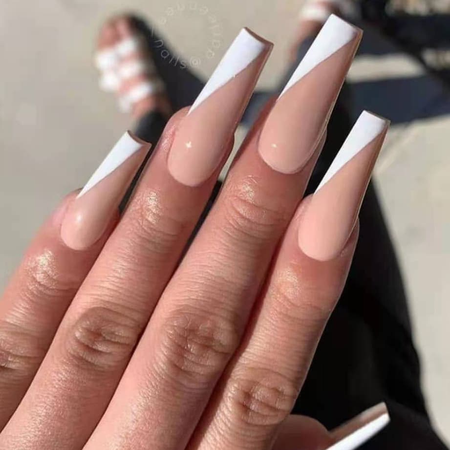 Wear Nail Nail Nail Nail Nail Nail Half Oblique French Nude Nail Nail Nail Sticker Long Ballet Nail Sticker Nail Nail Sticker