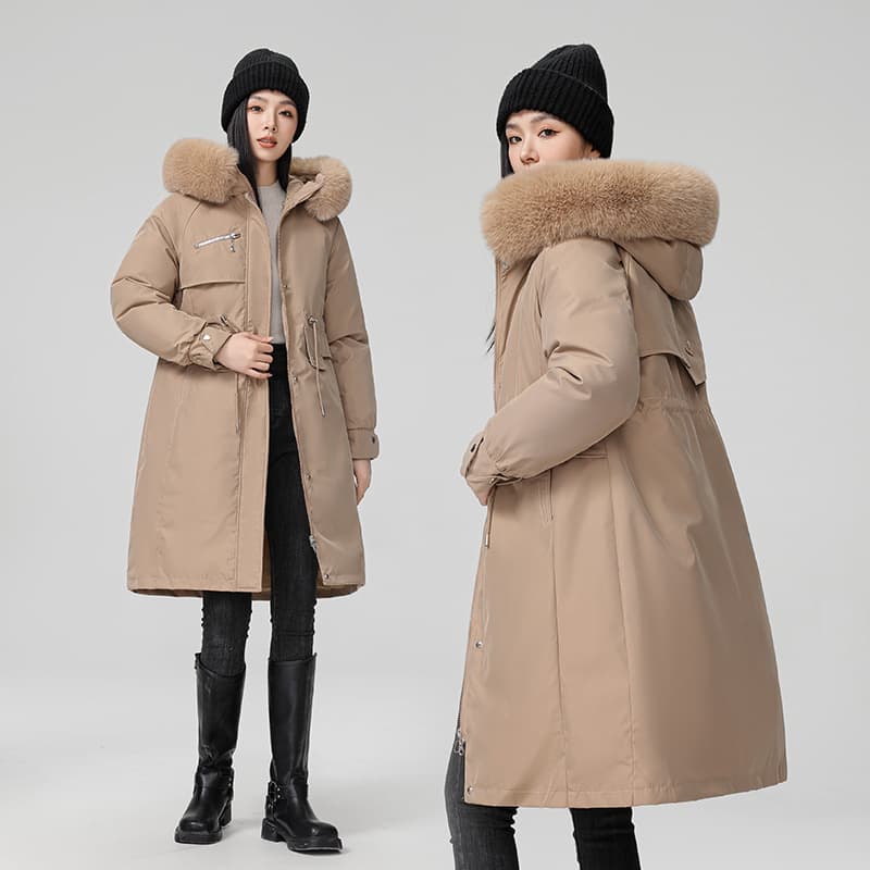Women's Clothing version of the parka women's thick waist long knee length cotton jacket winter warm loose coat