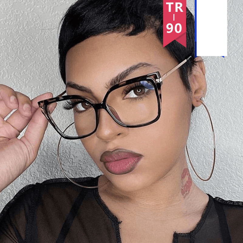 Unisex Square flat lens women's glasses frame anti-blue light ins camera frame