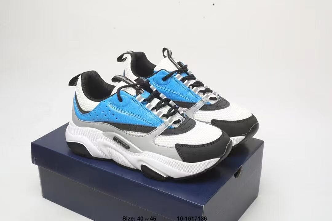 Chaussures basses de sport et de loisirs B22 en cuir et maille avec bride à logo pour homme