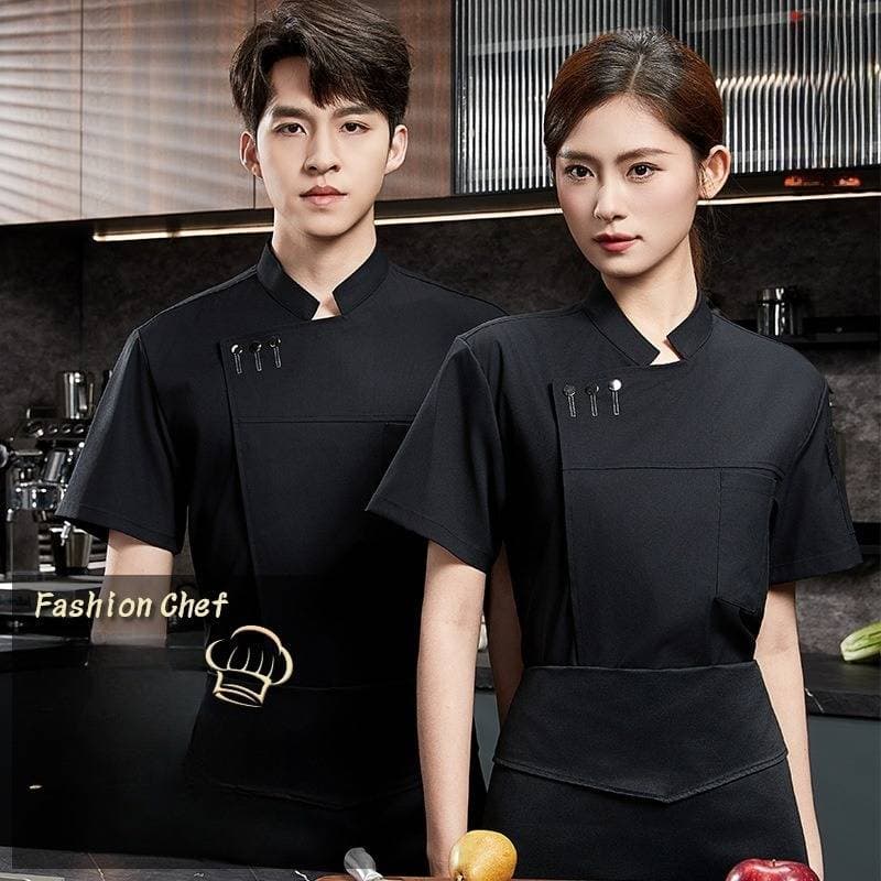 Men's Clothing Chef Work Clothes Short Sleeve Summer Thin Breathable Catering Fast Food Restaurant Hot Pot Restaurant Hotel Back Kitchen Fashionable
